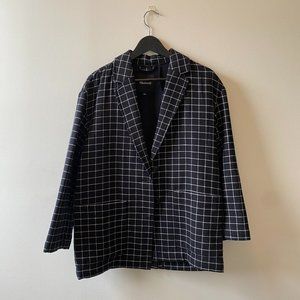 Madewell - Black & White Windowpane Plaid Blazer - Size S